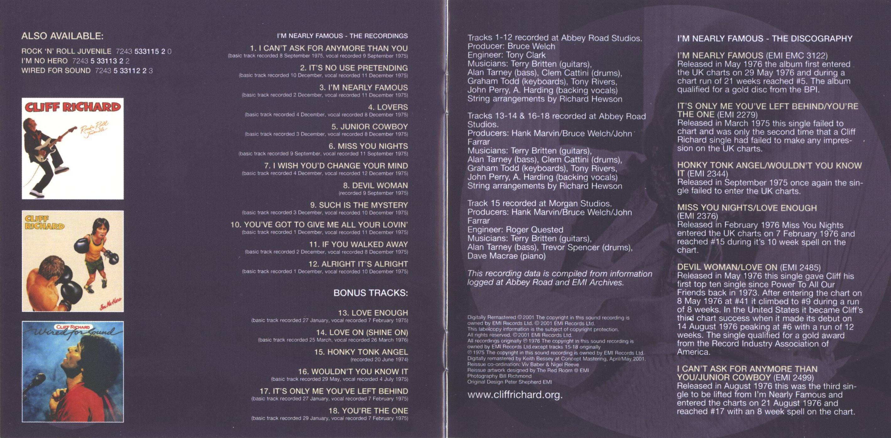 Cliff Richard Im Nearly Famous : Booklet 6